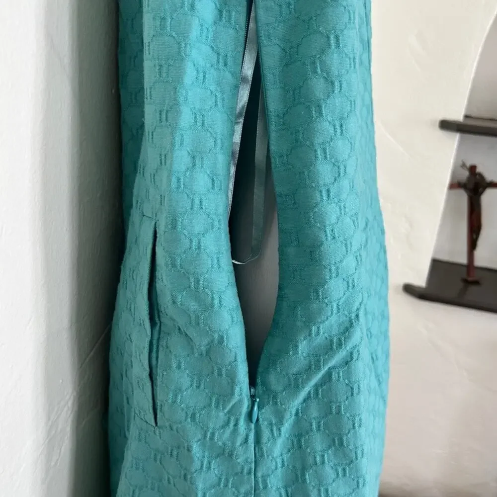 Maeve Anthropologie Carrillo Textured Shift Dress size 8 Teal Blue